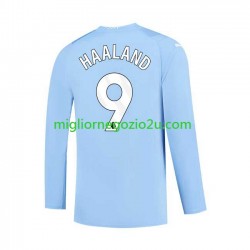 Maglia Manchester City Haaland 9 Uomo Casa Divisa 2023-2024 Manica Lunga