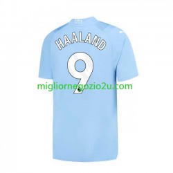 Maglia Manchester City Haaland 9 Uomo Casa Divisa 2023-2024 Manica Corta