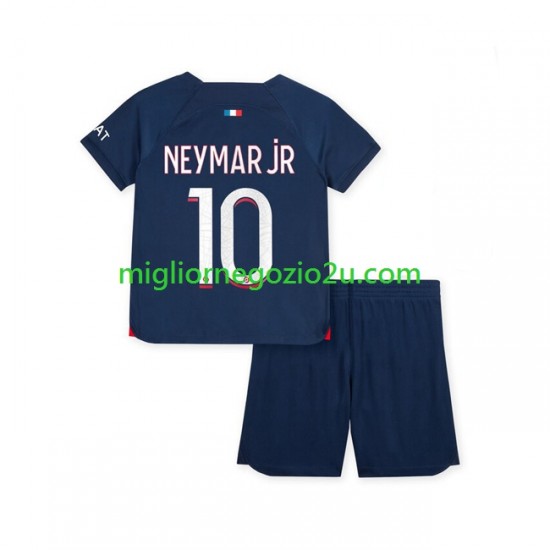 Maglia Paris Saint-Germain Neymar Jr 10 Bambino Casa Divisa 2023-2024 Manica Corta