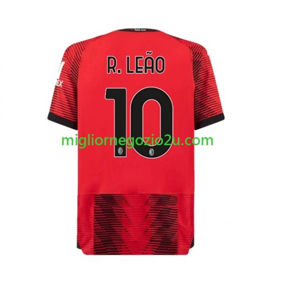Maglia AC Milan Rafael Leao 10 Uomo Casa Divisa 2023-2024 Manica Corta