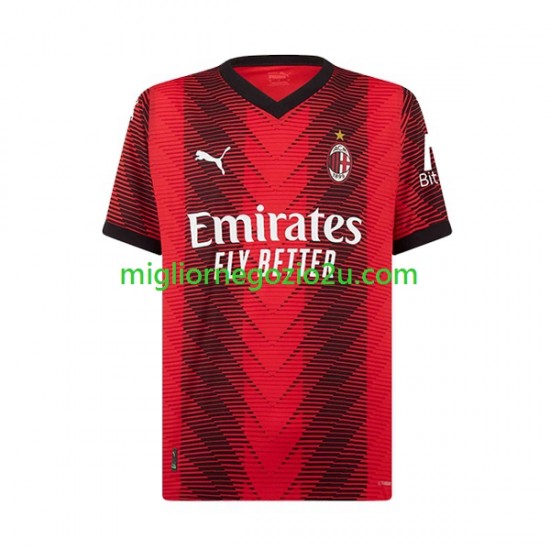 Maglia AC Milan Rafael Leao 10 Uomo Casa Divisa 2023-2024 Manica Corta