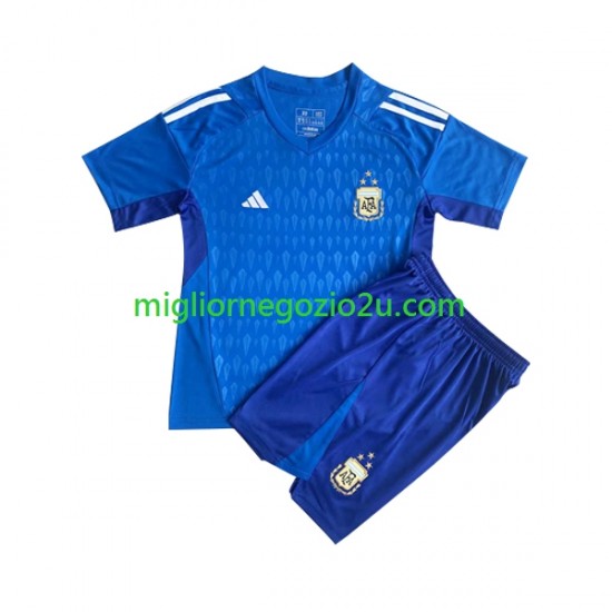 Maglia Argentina Portiere Bambino Terza Divisa 2023 Manica Corta
