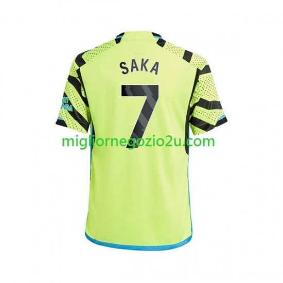 Maglia Arsenal Saka 7 Uomo Trasferta Divisa 2023-2024 Manica Corta
