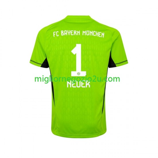 Maglia FC Bayern München Manuel Neuer 1 Portiere Uomo Trasferta Divisa 2023-2024 Manica Corta