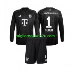 Maglia FC Bayern München Manuel Neuer 1 Portiere Bambino Casa Divisa 2023-2024 Manica Lunga