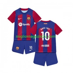 Maglia FC Barcelona Ansu Fati 10 Bambino Casa Divisa 2023-2024 Manica Corta