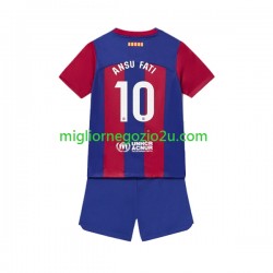 Maglia FC Barcelona Ansu Fati 10 Bambino Casa Divisa 2023-2024 Manica Corta
