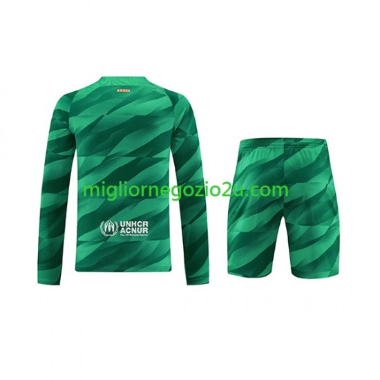 Maglia FC Barcelona Portiere Bambino Casa Divisa 2023-2024 Manica Lunga