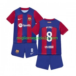 Maglia FC Barcelona Pedri 8 Bambino Casa Divisa 2023-2024 Manica Corta
