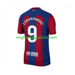 Maglia FC Barcelona Robert Lewandowski 9 Uomo Casa Divisa 2023-2024 Manica Corta