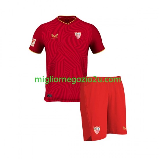 Maglia Sevilla FC Bambino Trasferta Divisa 2023-2024 Manica Corta