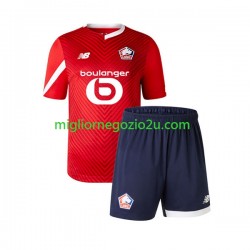 Maglia LOSC Lille Bambino Casa Divisa 2023-2024 Manica Corta