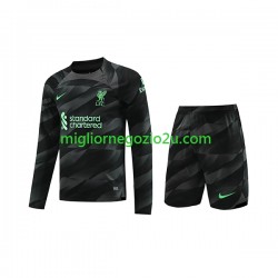 Maglia Liverpool Portiere Bambino Trasferta Divisa 2023-2024 Manica Lunga