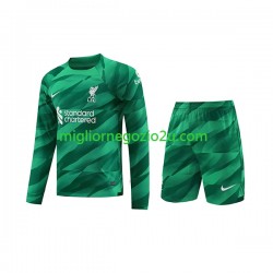 Maglia Liverpool Portiere Bambino Casa Divisa 2023-2024 Manica Lunga