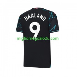 Maglia Manchester City Erling Haaland 9 Uomo Terza Divisa 2023-2024 Manica Corta