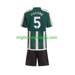 Maglia Manchester United Harry Maguire 5 Bambino Trasferta Divisa 2023-2024 Manica Corta