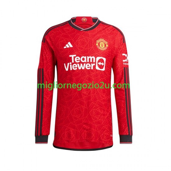 Maglia Manchester United Marcus Rashford 10 Uomo Casa Divisa 2023-2024 Manica Lunga