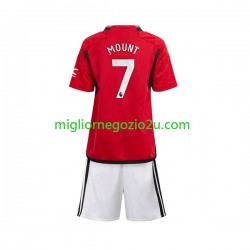 Maglia Manchester United Mount 7 Bambino Casa Divisa 2023-2024 Manica Corta