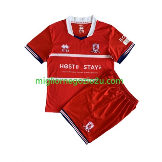 Maglia Middlesbrough Bambino Casa Divisa 2023-2024 Manica Corta