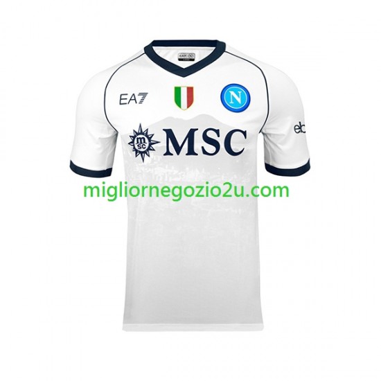 Maglia Napoli Khvicha Kvaratskhelia 77 Uomo Trasferta Divisa 2023-2024 Manica Corta
