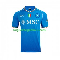 Maglia Napoli Khvicha Kvaratskhelia 77 Uomo Casa Divisa 2023-2024 Manica Corta
