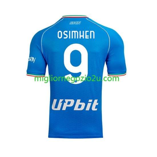 Maglia Napoli OSIMHEN 9 Uomo Casa Divisa 2023-2024 Manica Corta
