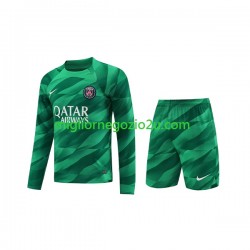 Maglia Paris Saint-Germain Portiere Bambino Casa Divisa 2023-2024 Manica Lunga