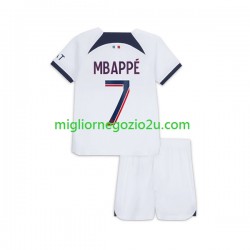 Maglia Paris Saint-Germain Mbappé Kylian 7 Bambino Trasferta Divisa 2023-2024 Manica Corta