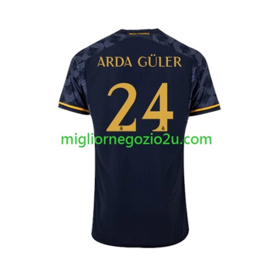 Maglia Real Madrid Arda Guler 24 Uomo Trasferta Divisa 2023-2024 Manica Corta
