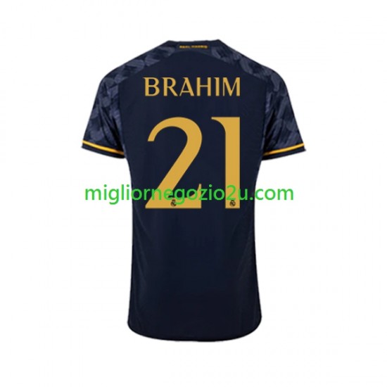 Maglia Real Madrid Brahim Diaz 21 Uomo Trasferta Divisa 2023-2024 Manica Corta