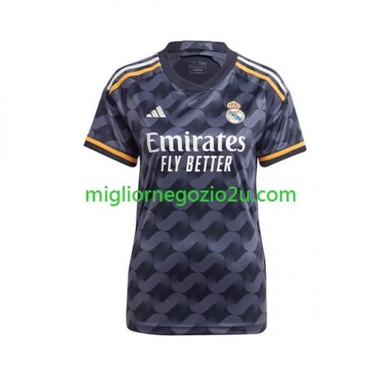Maglia Real Madrid Donna Trasferta Divisa 2023-2024 Manica Corta