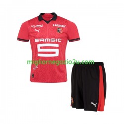 Maglia Stade Rennais Bambino Casa Divisa 2023-2024 Manica Corta