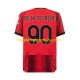 Maglia AC Milan Charles De Ketelaere 90 Uomo Casa Divisa 2023-2024 Manica Corta