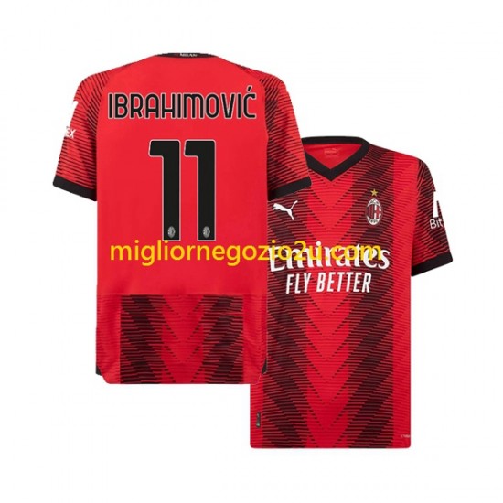 Maglia AC Milan Ibrahimović 11 Uomo Casa Divisa 2023-2024 Manica Corta