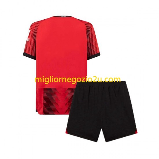 Maglia AC Milan Bambino Casa Divisa 2023-2024 Manica Corta