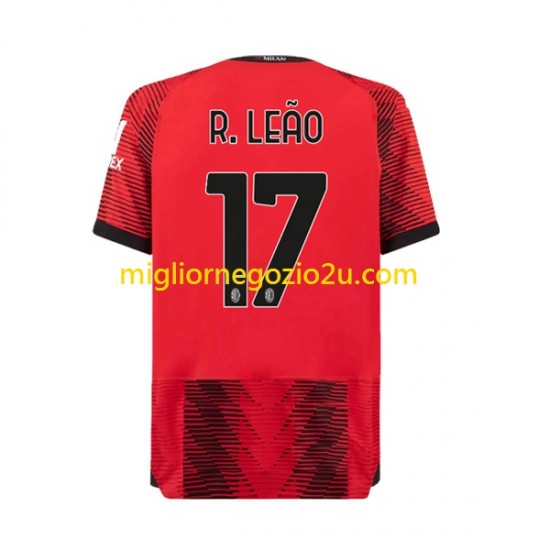 Maglia AC Milan Rafael Leao 17 Uomo Casa Divisa 2023-2024 Manica Corta