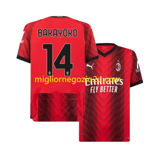 Maglia AC Milan Tiemoue Bakayoko 14 Uomo Casa Divisa 2023-2024 Manica Corta