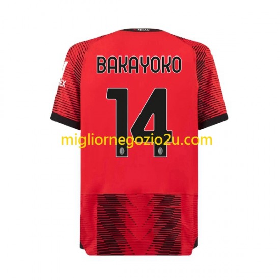 Maglia AC Milan Tiemoue Bakayoko 14 Uomo Casa Divisa 2023-2024 Manica Corta