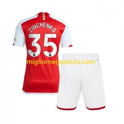 Maglia Arsenal Oleksandr Zinchenko 35 Bambino Casa Divisa 2023-2024 Manica Corta