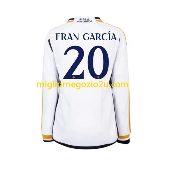 Maglia Real Madrid Fran Garcia 20 Uomo Casa Divisa 2023-2024 Manica Lunga
