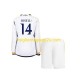 Maglia Real Madrid JOSELU 14 Bambino Casa Divisa 2023-2024 Manica Lunga