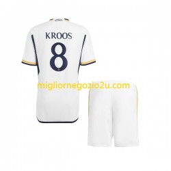 Maglia Real Madrid Kroos 8 Bambino Casa Divisa 2023-2024 Manica Corta