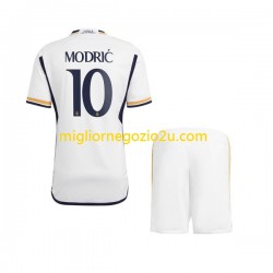 Maglia Real Madrid Modrić 10 Bambino Casa Divisa 2023-2024 Manica Corta