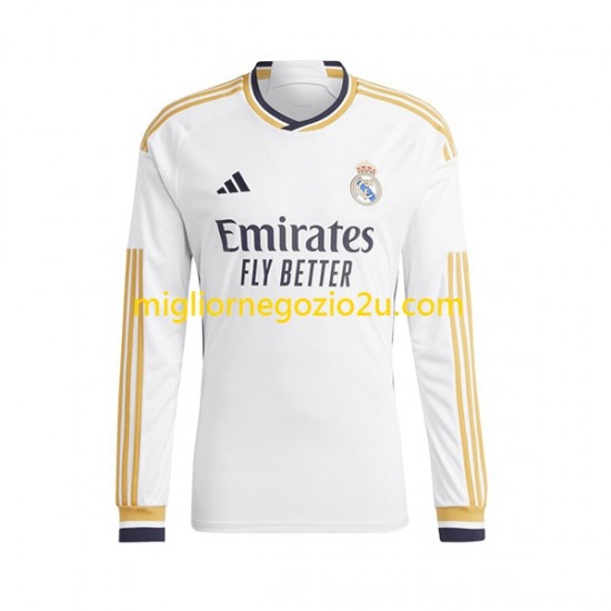 Maglia Real Madrid Vinicius Junior 7 Bambino Casa Divisa 2023-2024 Manica Lunga