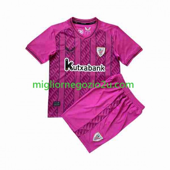Maglia Athletic Bilbao Portiere Bambino Trasferta Divisa 2023-2024 Manica Corta