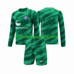 Maglia Atlético Madrid Portiere Bambino Trasferta Divisa 2023-2024 Manica Lunga