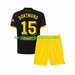 Maglia Borussia Dortmund Mats Hummels 15 Bambino Trasferta Divisa 2023-2024 Manica Corta