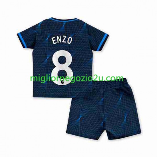 Maglia Chelsea Enzo Fernandez 8 Bambino Trasferta Divisa 2023-2024 Manica Corta