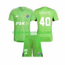 Maglia Dinamo Zagreb Livakovic 40 Portiere Bambino Casa Divisa 2023-2024 Manica Corta