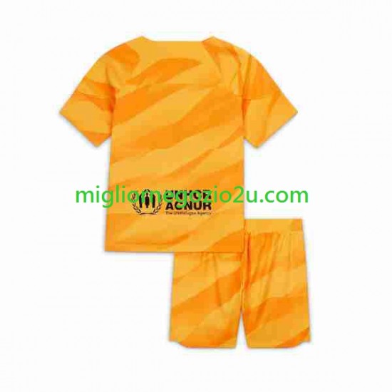 Maglia FC Barcelona Portiere Bambino Quarta Divisa 2023-2024 Manica Corta